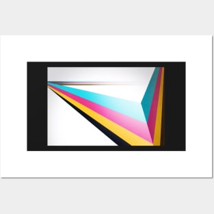 Abstract CMYK Line Design Posters and Art